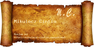 Mikulecz Cintia névjegykártya